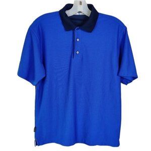 Brooks Athletic Sport Golf Polo Blue Shirt Cool-Tex Size Large